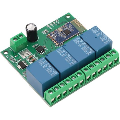 Module relais Bluetooth 4 canaux avec télécommande, forte capacité anti-interférences pour maison connectée, 5 V CC (1/5)