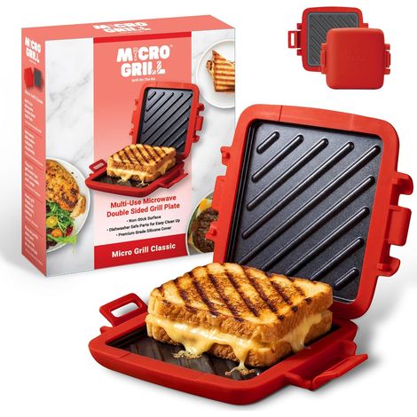 Machine à sandwich classique pour micro-ondes, grille-pain, machine à sandwichs au fromage grillé de 3 minutes, couvercle en silicone épais, qualité alimentaire, passe au lave-vaisselle (1/5)