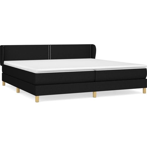 Maison Exclusive - Cama box spring con colchón tela negro 200x200 (1/5)