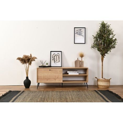 Calvin TV-Möbel in Eichenoptik mit Soft-Close 140 cm Melamin (1/4)