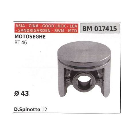 Pistone per motosega BT 46 Ø 43 mm ASIA 017415