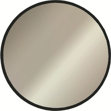 Espejo Drizzona, Forma Redonda, de Pared, Estructura Transparente, 60x60h cm Negro