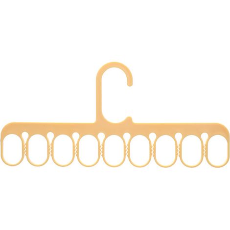 Cintre à 9 trous, cintre multi-usages pour foulards, chaussettes et pantalons, jaune (1/5)