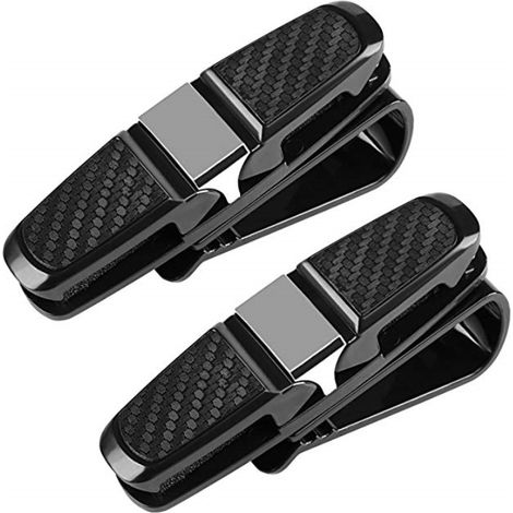 Set aus 2 Brillenclips in Schwarz und Grau für die Sonnenblende im Auto, für Sonnenbrillen im Auto (1/5)