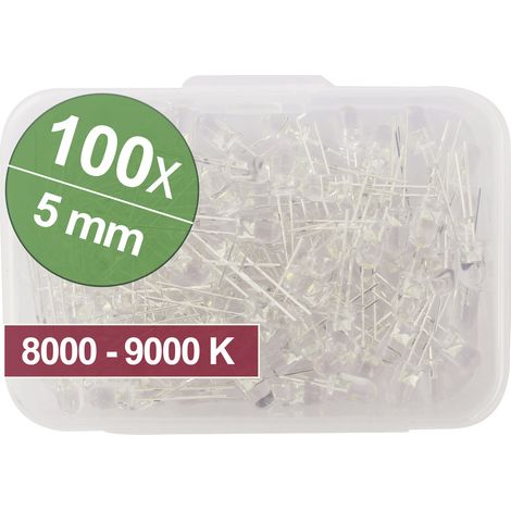 Quadrios  LED-Sortiment  Kaltweiß  5 mm   20 mA 3.0 V