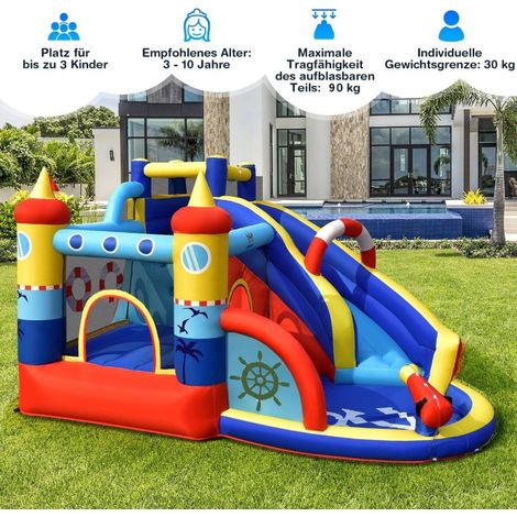 Aufblasbare Hüpfburg für Kinder mit Rutsche und Pool