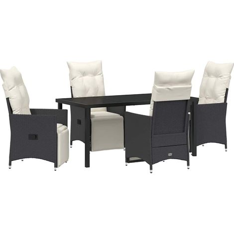 Maison Exclusive - Conjunto de Comedor de Jardín 5 pcs Negro ratá (1/5)