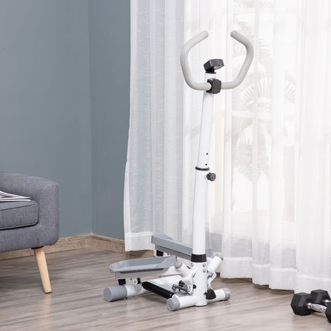 Stepper per allenamento domestico con schermo LCD, velocità regolabile, struttura in metallo e ABS, 55 x 53 x 118-128 cm