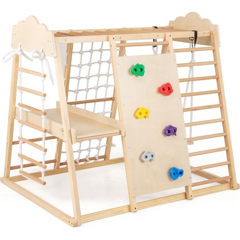 Set da palestra per interni 8 in 1 con scivolo e altalena (1/5)