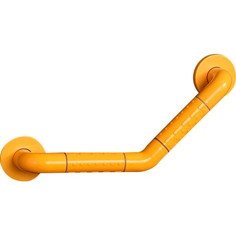 Barre d'appui jaune pour salle de bain avec éclairage circulaire pour WC et douche (1 pièce). (1/2)
