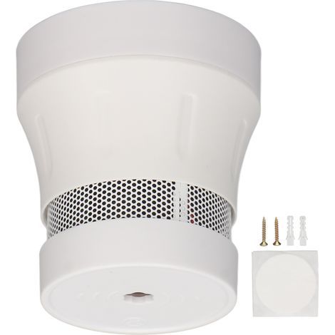 White Wi-Fi smoke detector compatible with the Tuya app, wireless smart fire alarm for the home (1/5)