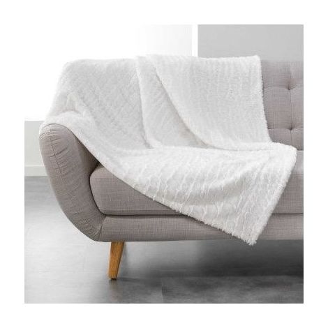 Plaid Couverture a poil doux 125 x 150 cm imitation fourrure Simba Naturel (1/2)