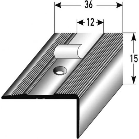 PROVISTON Treppenkante Aluminium eloxiert Goldfarbig Breite 36 mm Höhe 15 mm Länge 1000 mm Gebohrt Treppenkantenprofil Treppenwinkel Winkelprofil Kombiwinkel 1 Stück (1/3)