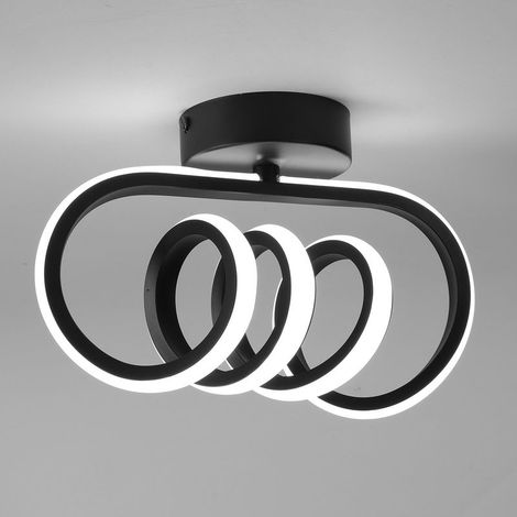 Plafonnier Intérieur LED 40W, Design Spirale, Lampe de Plafond en Fer, Luminaire Industrielle Moderne pour Salon Couloir Entrée Escalier Noir Lumière Froide (1/5)