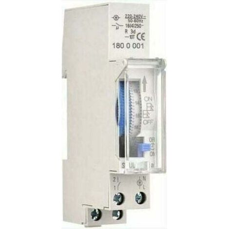 Minuterie mécanique 24H – Programmable 15 min – Installation sur rail DIN – Tension AC220-240V – Batterie intégrée NI-MH 1,2V 40mAh (1/5)