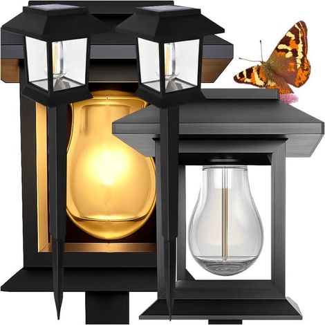 Lot de 2 lampes solaires avec détecteur de crépuscule et de mouvement (1/5)