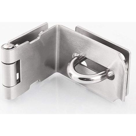 Loquet de porte à angle droit à 90 degrés - Acier inoxydable - Cadenas robuste - Loquet de porte haute sécurité - Avec vis - Argent - 10 cm (1/4)