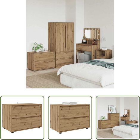Armoire chêne - Armoire de rangement Chêne artisanal 80 x 48 x 57 cm (1/5)