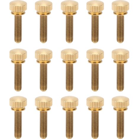 50 vis moletées plates à tête ronde en cuivre pur antidérapantes pour fournitures industrielles (M5 x 20 mm) (1/5)