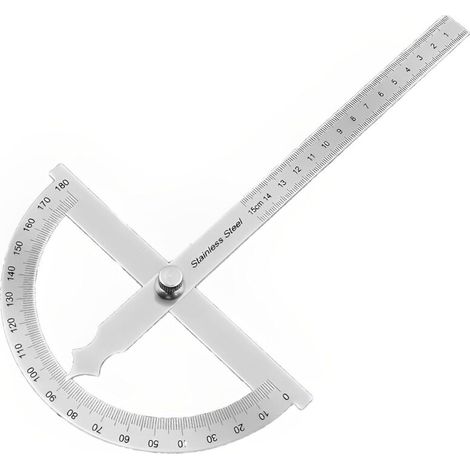 Rapporteur d'angle, ensemble de 1 pièce, en acier inoxydable, durable, portable, surface lisse, convient aux projets de bricolage et au travail du bois (83 mm x 282 mm, argent). (1/5)