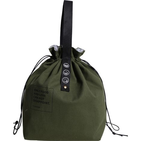 Sac Déjeuner Toile - Fermeture Par Cordon Tiré - Capacité 12 L - Pour Bureau Pique-Nique Voyage - 1 Pièce (1/5)