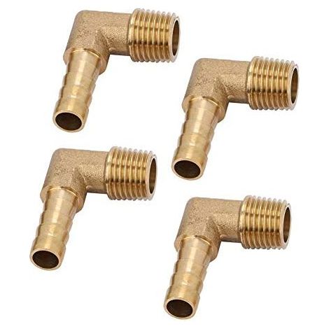 Adaptateur de raccord de tuyau , 4 pièces, filetage mâle en laiton, coude, connecteur de tuyau G1/4" (G1/4" 8 mm) (1/5)