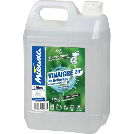 Vinaigre Nettoyage 20° 5l Dégraissant Puissant, Détartrant Naturel - Mieuxa