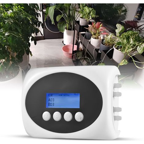 Arroseur automatique solaire double pompe - Écran LCD programmable, kit goutte-à-goutte pour 15 pots, tube 20m, recharge USB, pour plantes d'intérieur et extérieur. (1/5)