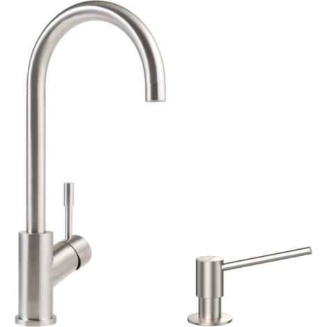 Grifo de cocina con forma de paraguas y dispensador de jabón VILLEROY & BOCH, acero macizo