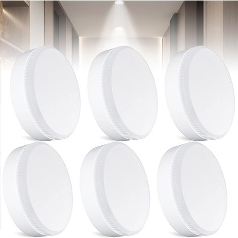 Gx53 LED Light Warm White 3000k 6pcs, Gx53 LED Bulb Warm White 7W 700lm, Gx53 LED Recessed Spotlight Replaces Halogen Lamps, Cabinet Light Bulbs [Energy Class F]