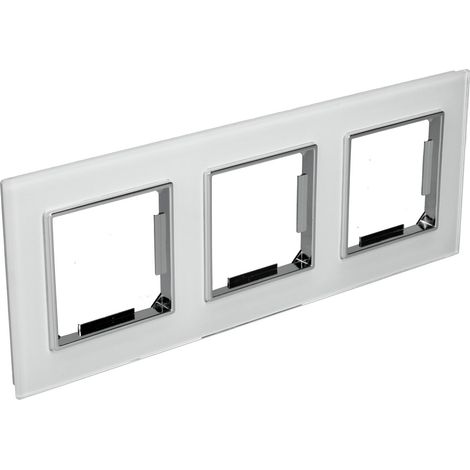 Marco 3 Modulos Cristal templado Blanco