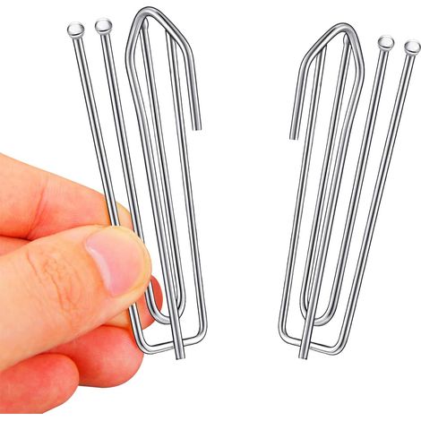 Lot de 30 Rideau Accroche Crochets de Rideau en Acier Inoxydable avec 4 Dents - Pour Pincer les Plis et les Rideaux Lourds (1/5)