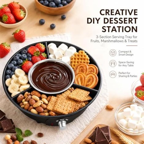 Lot de 4 fourchettes à fondue au chocolat électrique 260 ml (1/4)