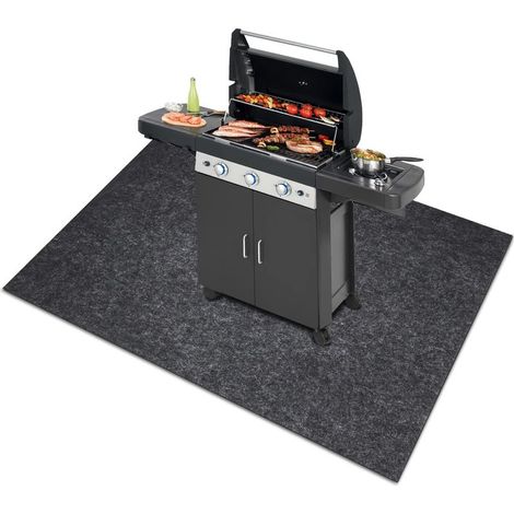 Linghhang – Tapis de protection barbecue ignifuge 91x127 cm – Résistant à la chaleur – Polyester ignifuge pour extérieur – Découpable (1/5)