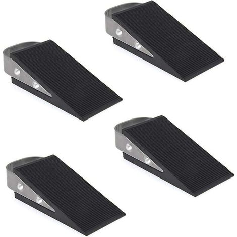 Cale Porte, Pack 4 Cale de Porte Caoutchouc Mise A Niveau Arret de Porte, pour Les Carrelages, Les Tapis (1/5)