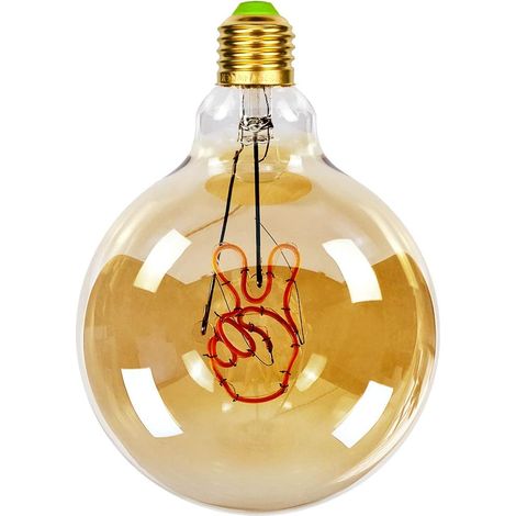 GROOFOO Ampoules LED vintage Big Globe G125 4 W 220/240 V pour décoration de lettres de l'alphabet,super jaune chaud (1/5)