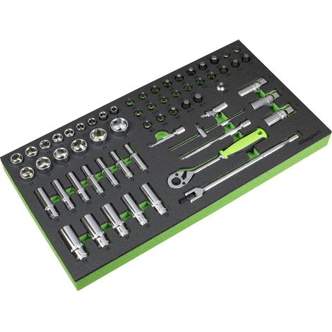 Sealey S01270 Siegen Socket Set with Tool Tray 3/8""Sq Drive 62pc (1/5)