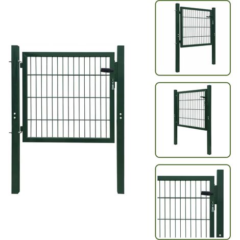 The Living Store Portillon Acier Vert 100x100 cm - Portillon de jardin (1/5)