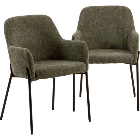 Fauteuil en tissu vert Kanoa (lot de 2) (1/5)