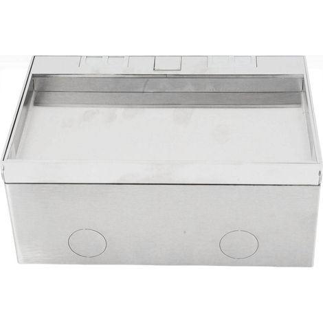 Prise de sol encastrable 4000W en acier inoxydable, boîtier à 3 broches rabattable, 3 prises pour bureaux, hôtels et écoles (1/5)