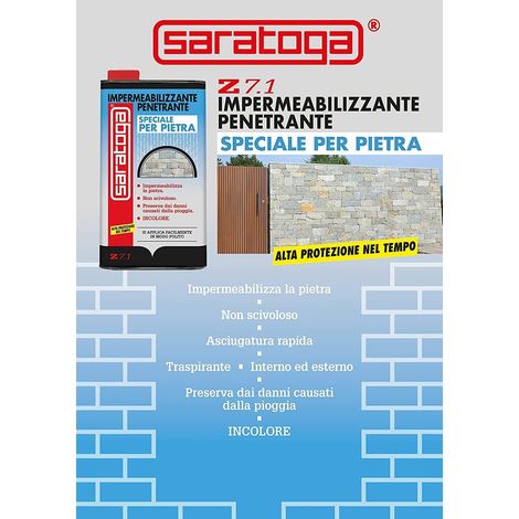 Impermeabilizzante per Pietra SARATOGA Penetrante per muri comignoli pilastri 1L (1/2)