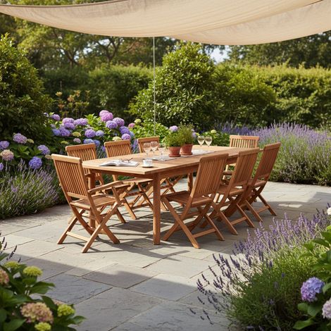 Table extensible teck massif 10 places Auckland (1/5)