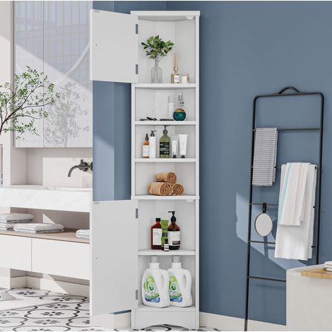meuble rangement armoire angle 37 x 24,5 x 170 cm OKMYHOME (1/5)