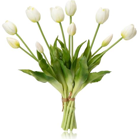 Tulipa Artificial - 35 A 40 Cm - Espuma Pu Latex Flexible - Para Decoracion Interior Oficina Eventos Matrimonio - 10 Unidades (1/5)
