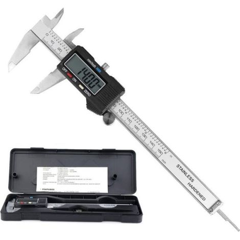 Pied À Coulisse Numérique - Acier Inoxydable - Précision 0,01 Mm - Mesure Intérieure Extérieure Profondeur Pas - Écran LCD - 150 Mm - 1 Pièce (1/4)