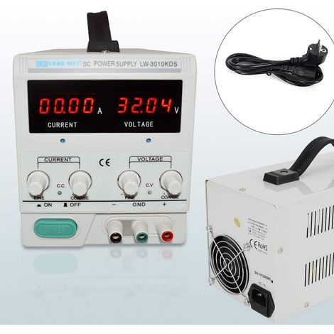 Laboratory Power Supply, Switching Power Supply, Laboratory Power Supply, LW-3010KDS Switching Power Supply, DC Power Supply, Digital DC Power Supply, 30 V 10 A, Compact Size, Overheating Protection (1/5)