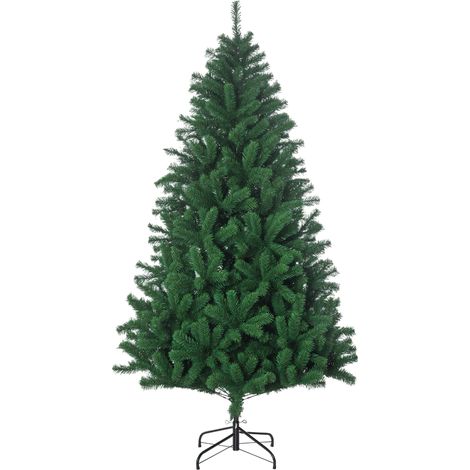 HOMCOM Künstlicher Weihnachtsbaum 180 cm künstlich Tannenbaum mit 1000 Spitzen Christbaum Weihnachtsdeko inkl. Metallständer für drinnen (1/5)