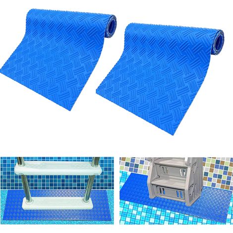 2 tapis d'échelle de piscine, marchepied d'échelle de piscine de 24 x 9 pouces avec coussin de protection antidérapant pour revêtement de piscine (1/5)