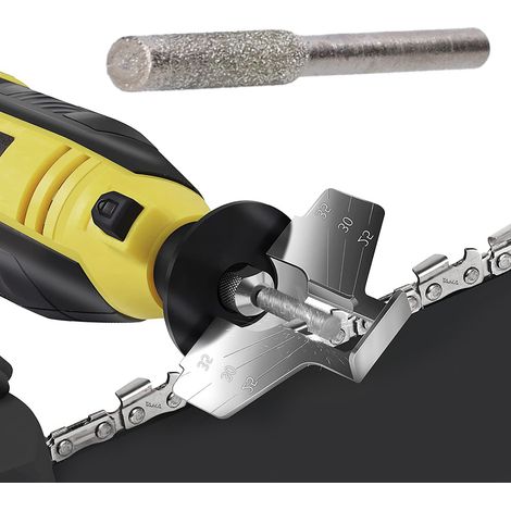 20 Pièces Tête de Meulage Rotative pour Chaîne de Tronçonneuse, Outil d'Affûtage avec Fraises, Jeu de Limes 5.5mm Argent (1/5)