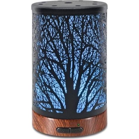 Ultraschall-Diffusor für ätherische Öle mit Eisen, 100 ml, 7 LED-Farben, Timer und automatischer Abschaltung (Schwarzer Baum) (1/4)